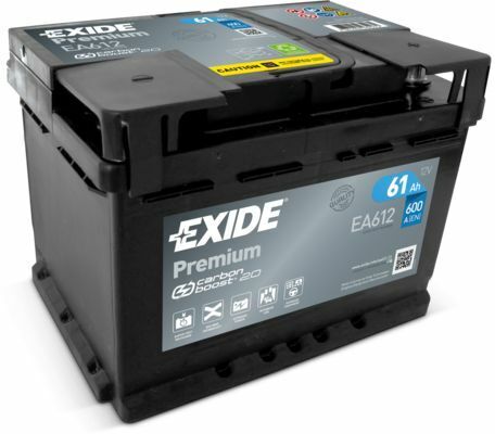 Batteria Auto Exide 61 Ah 600A 12V CARBON BOOST PREMIUM FIAMM 60Ah BOSCH VARTA