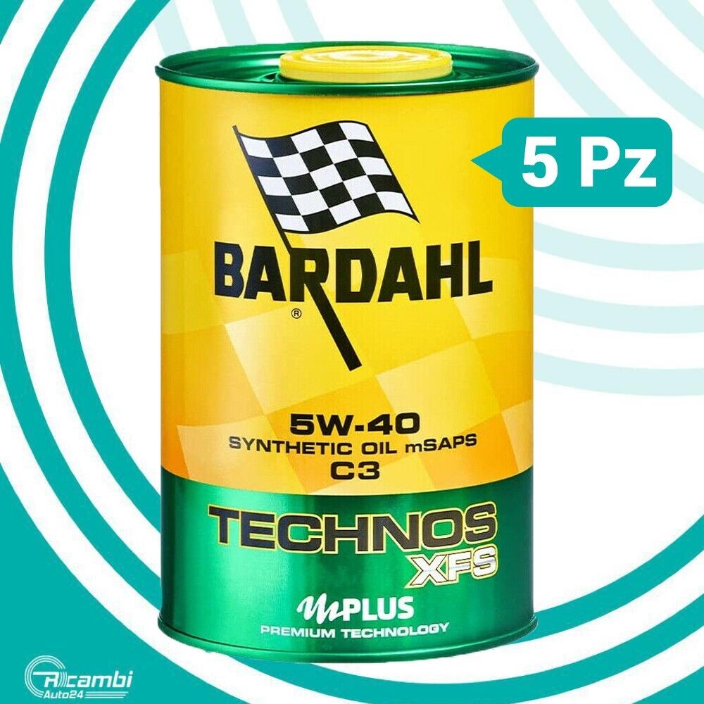 5 LT OLIO MOTORE BARDAHL 5W40 C3 TECHNOS XFS MPLUS LUBRIFICANTE AUTO SINTETICO