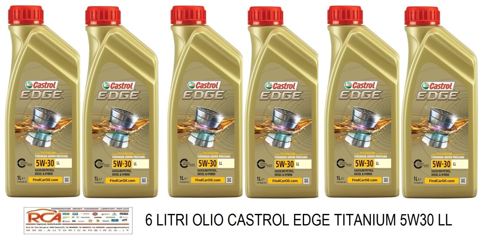 6 LITRI OLIO CASTROL EDGE 5W30 LL  ACEA C3 PORSCHE C30 VW 504 00/ 507 00 ,LL-04