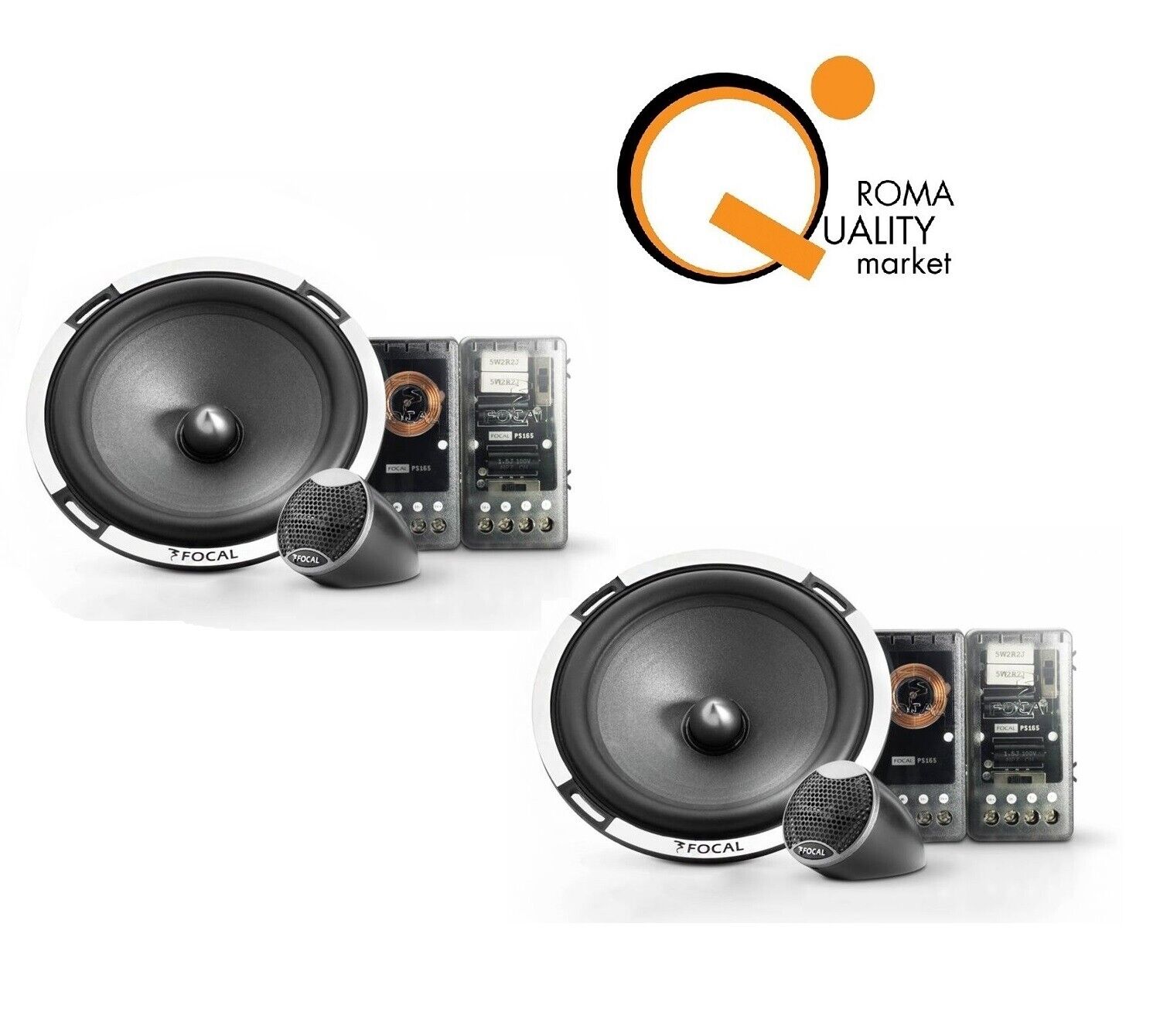 Focal Kit 2 vie Sistema Altoparlanti Auto Casse PS 165 V1 Woofer Tweeter 16 cm