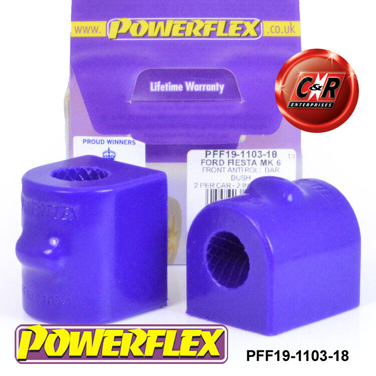 Powerflex Anteriore Bronzine Barra Antirollio 18mm Per Ford PFF19-1103-18