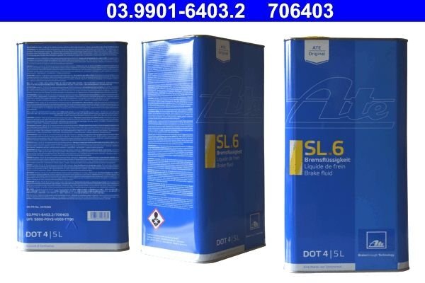 ATE 03.9901-6403.2 - Liquido freni DOT 4 latta da 5 litri 706403