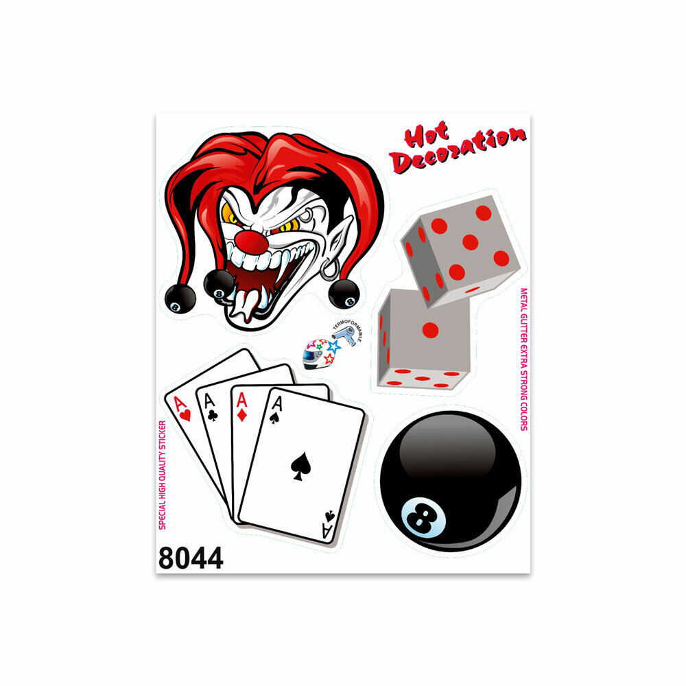 Adesivi Stickers Joker Dadi Carte 14 x 16 cm