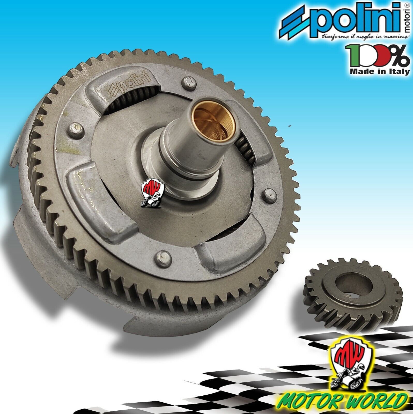 202.1219 CAMPANA FRIZIONE POLINI DENTI ELICOIDALI VESPA 75-100 Z 22-63 PK S XL