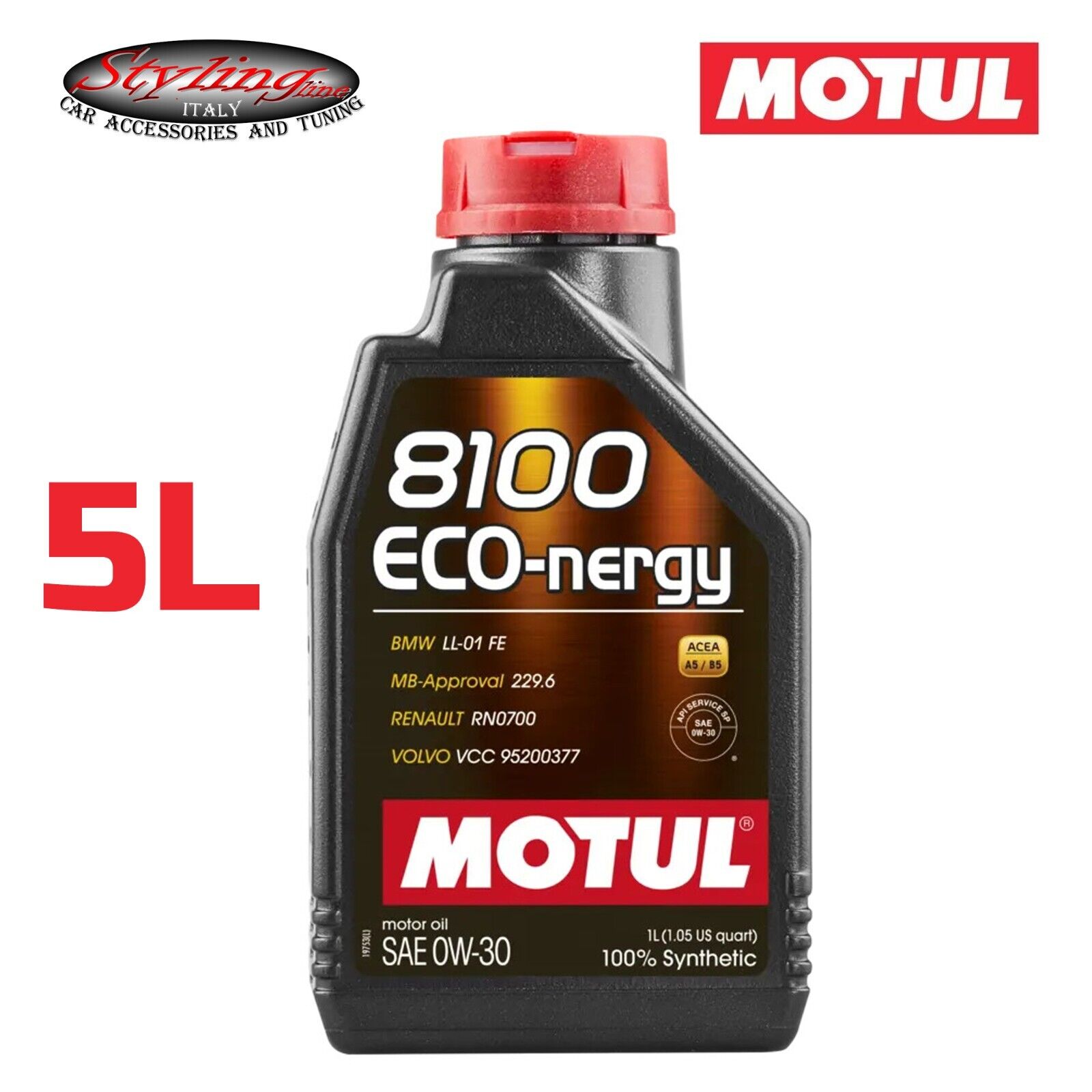 5 Litri Olio Motore Auto MOTUL 8100 ECO-NERGY 0W30 0W-30 0W 30 4T 4 TEMPI