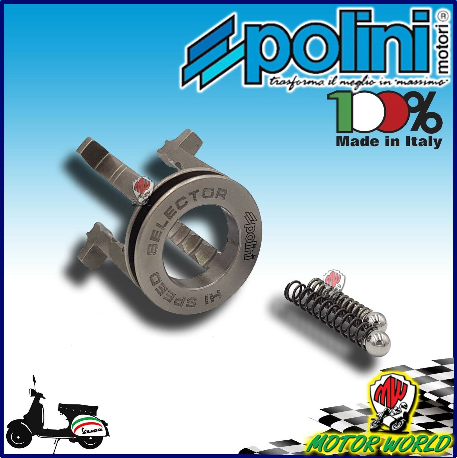 CROCERA  CROCIERA CAMBIO 4 MARCE RACING POLINI PER PIAGGIO VESPA 50 SPECIAL RLN