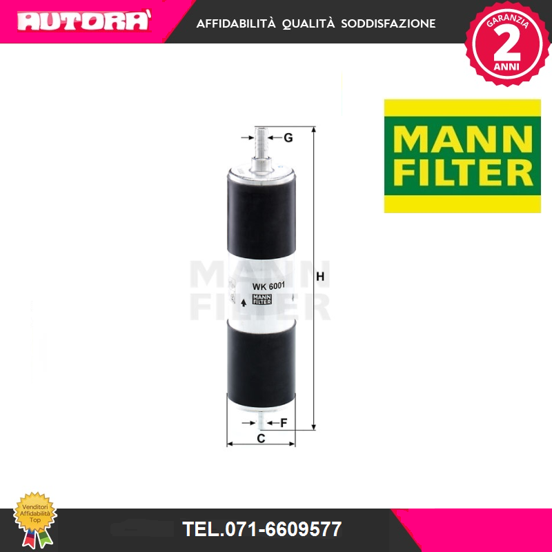 WK6001 Filtro carburante (MARCA MANN FILTER).