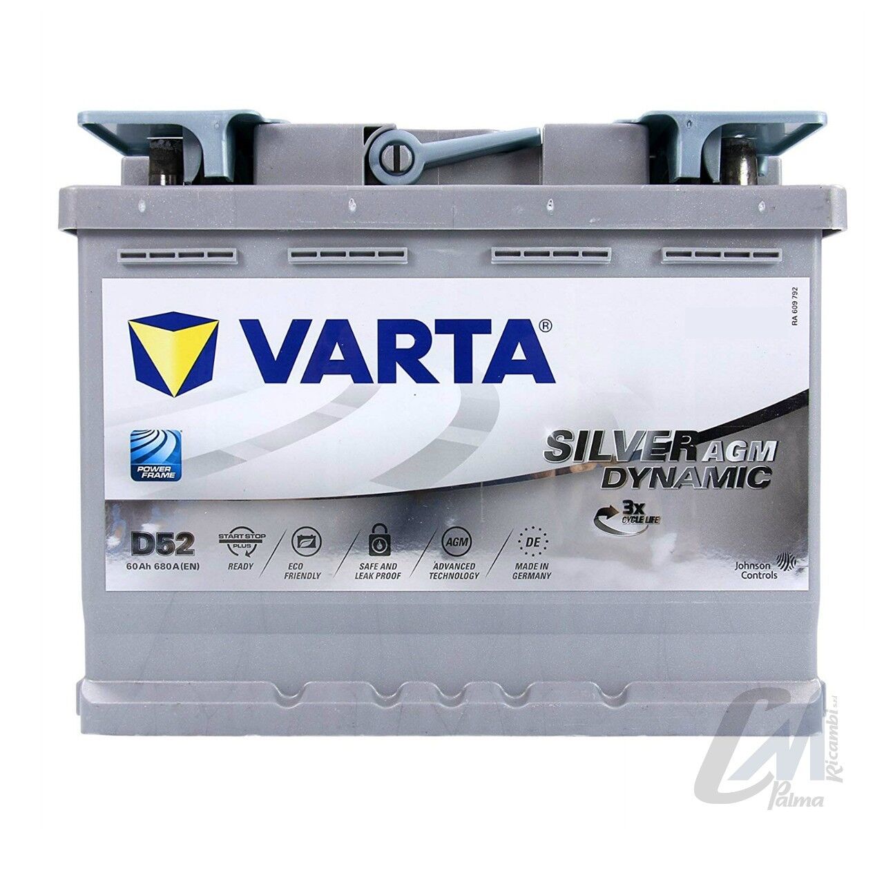 BATTERIA VARTA D52 START-STOP 60AH 680A POLO + DX  OE 560901068D852 242x175x190