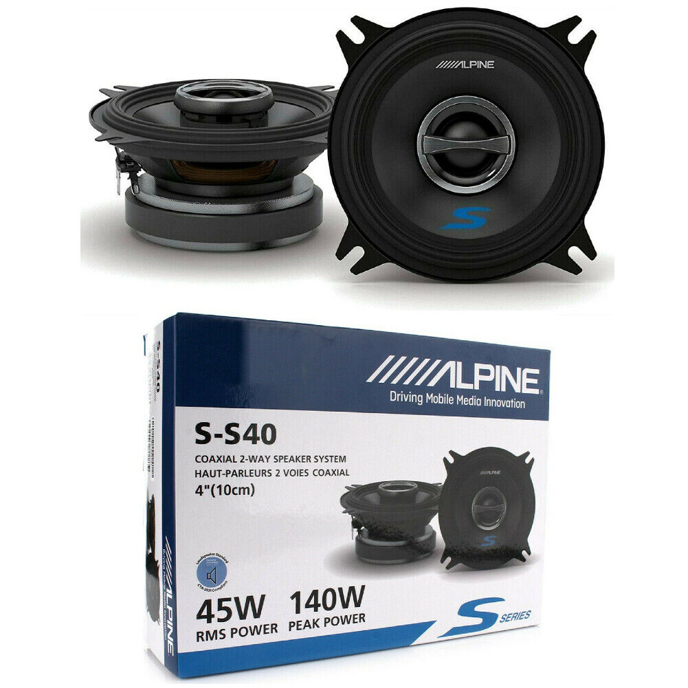 2 ALPINE S-S40 diffusori coassiali 10,00 cm 140 watt max predisposizione auto
