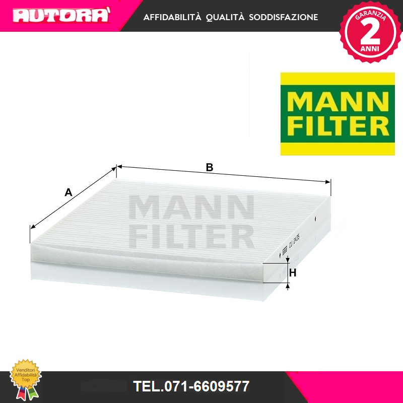 CU2435 Filtro, Aria abitacolo (MARCA MANN FILTER).