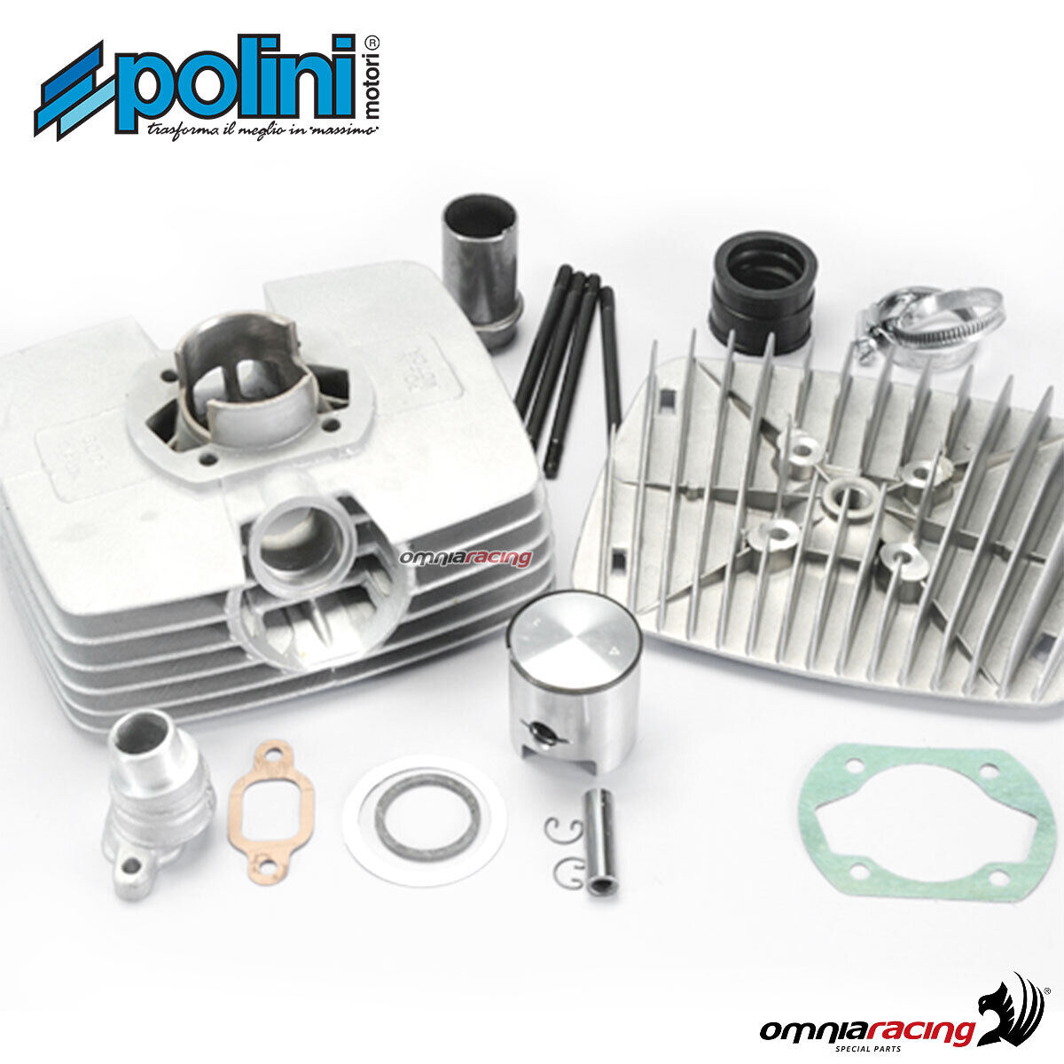 Polini 80cc aluminum cylinder kit for Minarelli 50 P4/P6 Corsa 42 2T