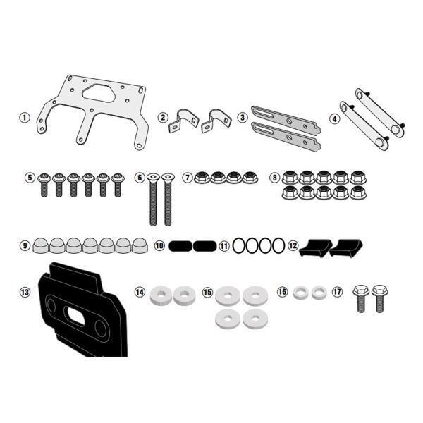Givi S250 toolbox fixing kit Givi Suzuki DL650 Vstrom 2017-2022