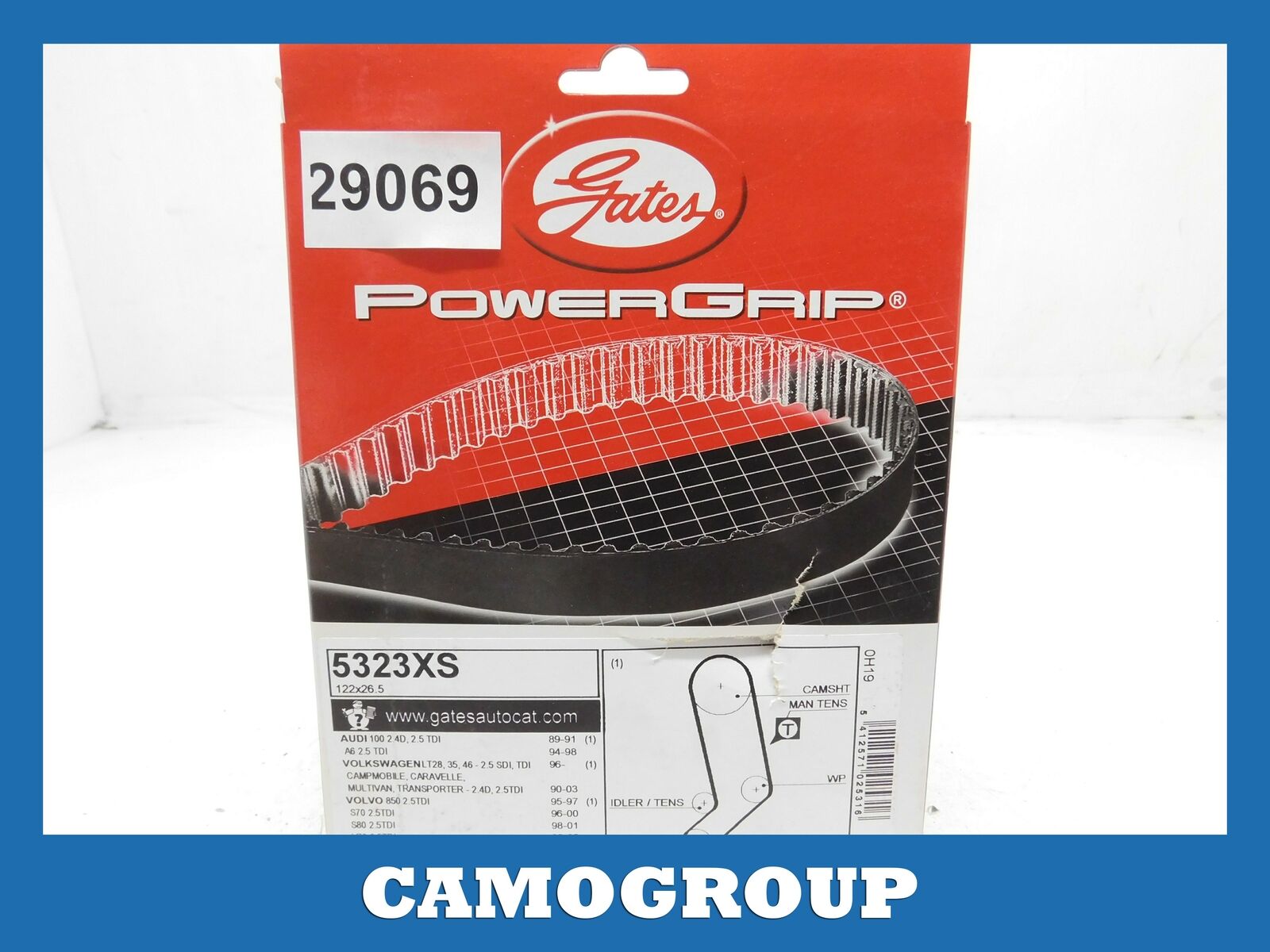 CINGHIA DISTRIBUZIONE TIMING BELT GATES DENTI 122 VW TRANSPORTER AUDI A6 5323XS