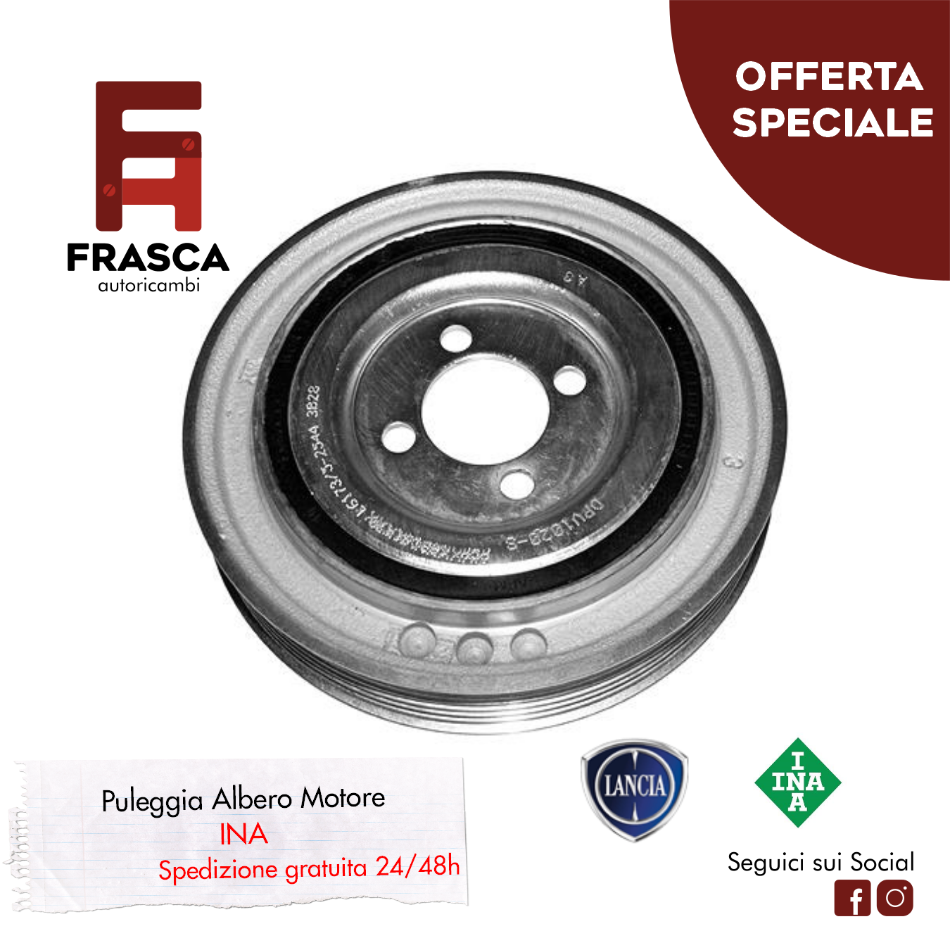 Puleggia Albero Motore INA Lancia Musa 1.3 D Multijet 95 CV 70 CV 90 CV
