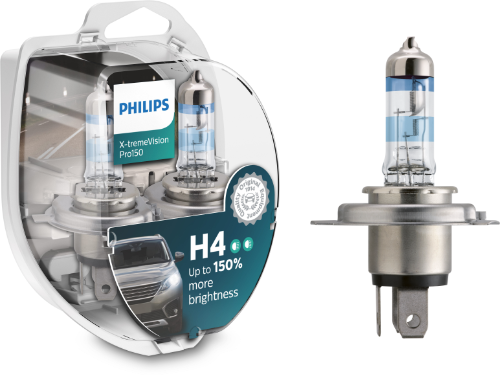 COPPIA Lampada Lampadina Luce  X-TREME H4 PRO 150 (P43t) 12V 60/55W +150%