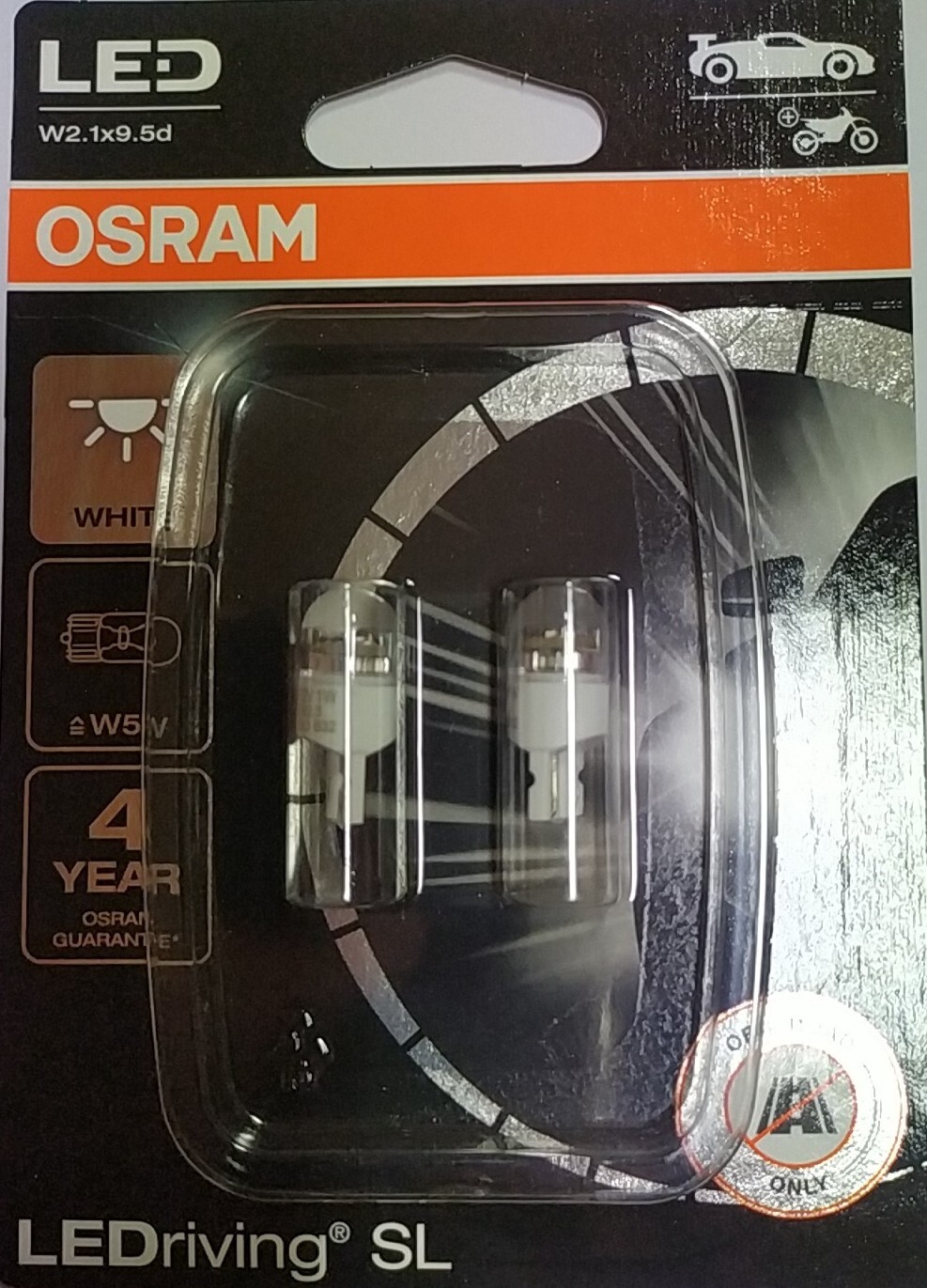 OSRAM  2 LAMPADINE LED POSIZIONE W5W T10 6000K LEDriving 2825DWP