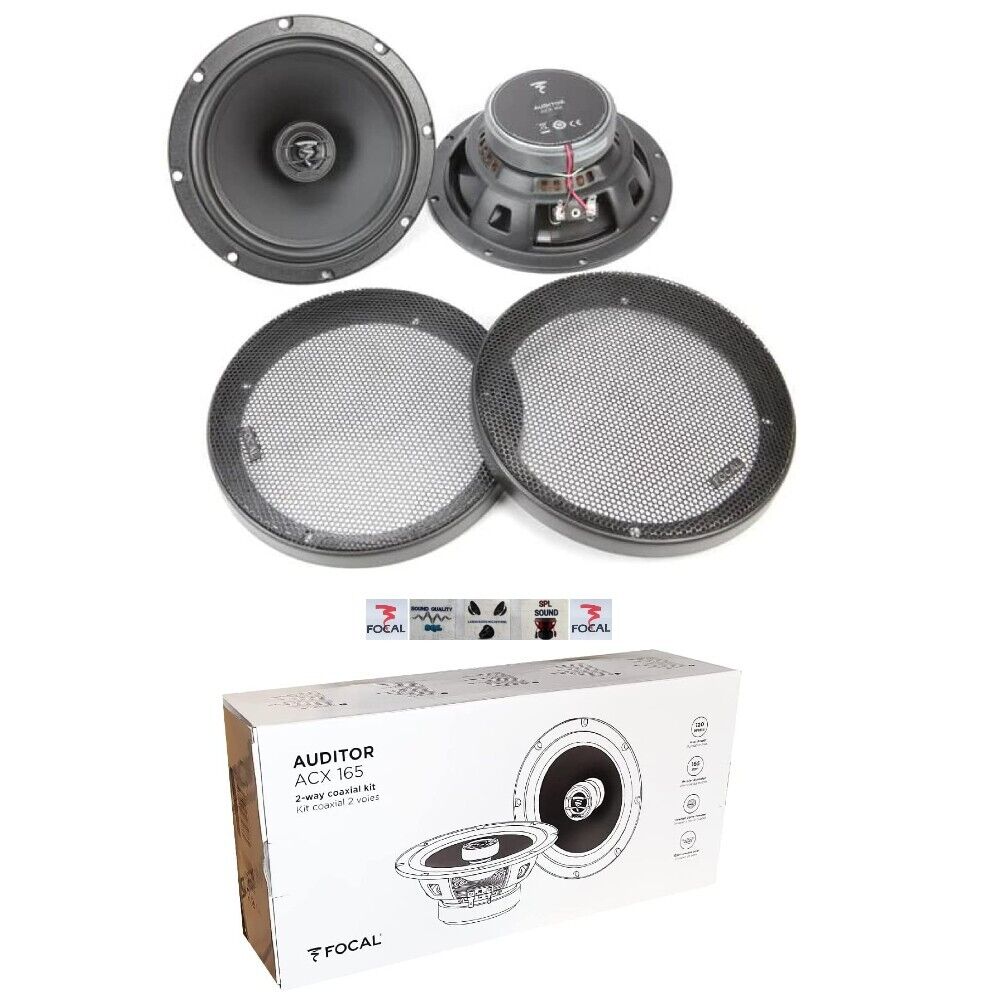 2 FOCAL ACX-165 diffusori 2 vie 165 mm 120 watt max+ griglie e 5 sticker omaggio