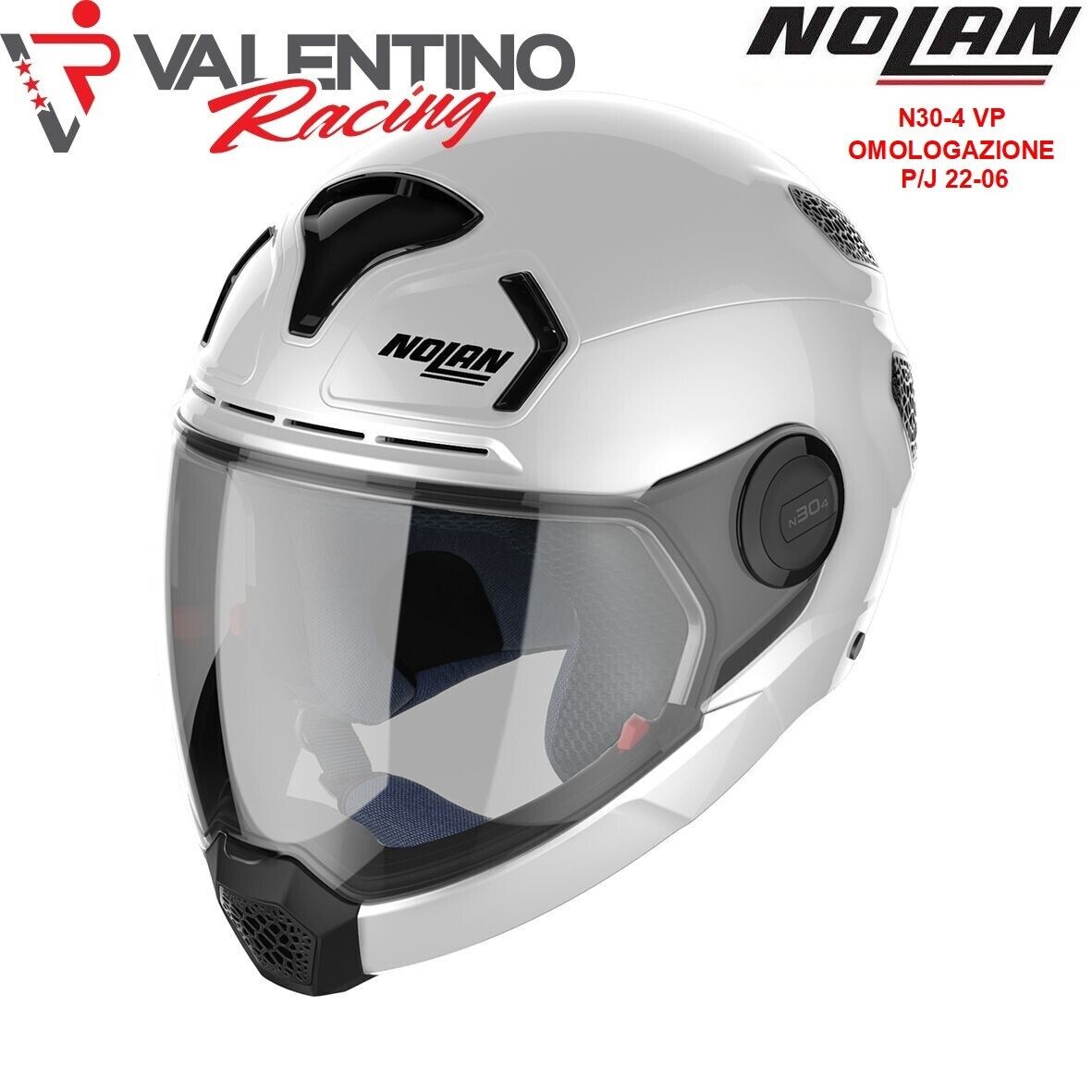 CASCO CROSSOVER APRIBILE NOLAN N30-4 VP CLASSIC 005 METAL WHITE M 57/58 cm