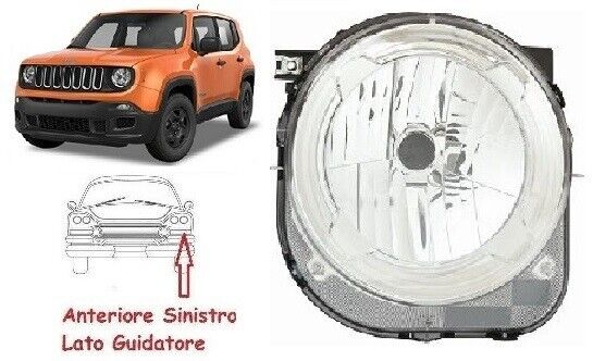 FARO FANALE PROIETTORE H4 SX JEEP RENEGADE 2014-2018 NUOVO spedizione gratis
