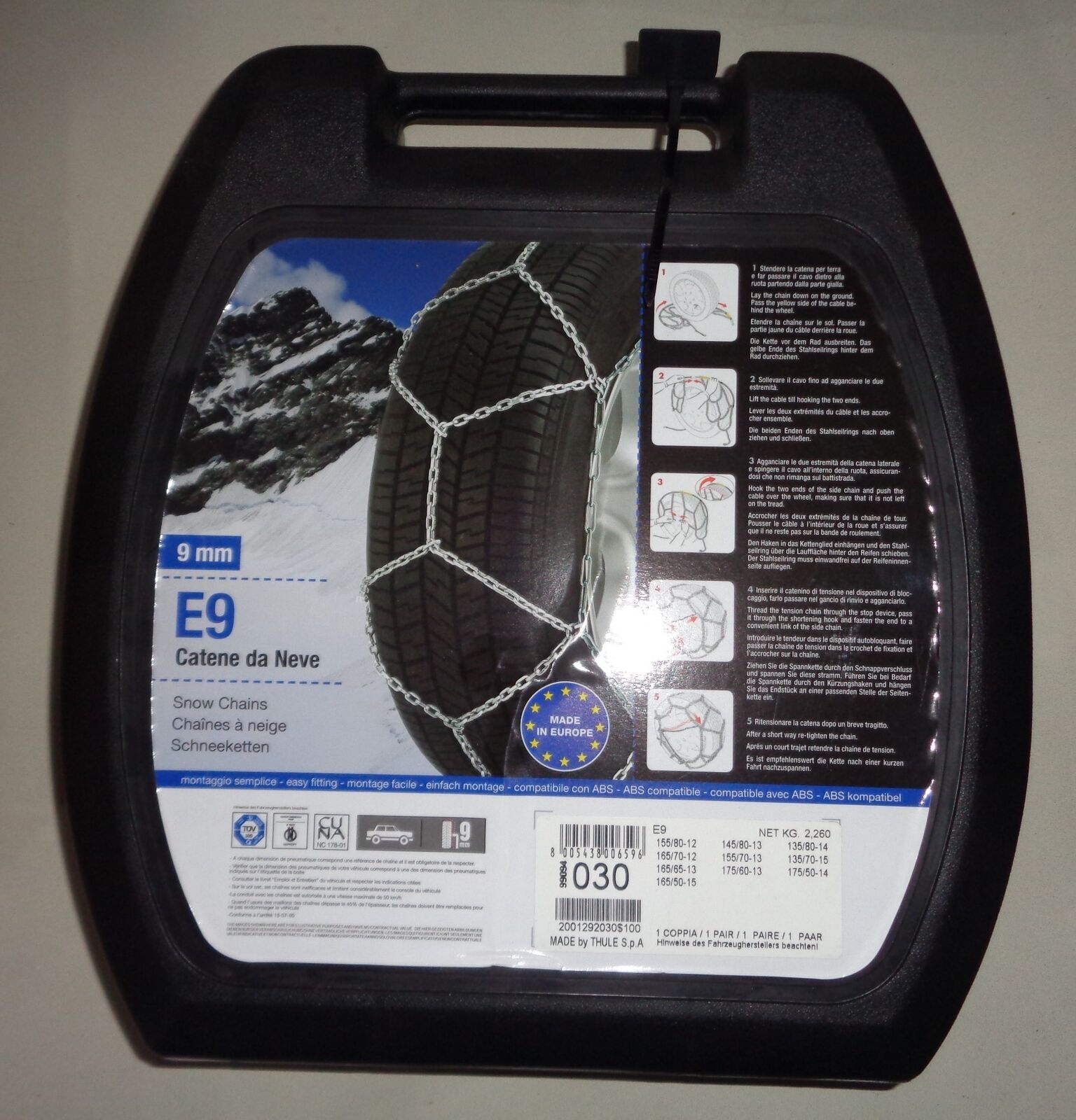 THULE E9 9 mm COD.030 CATENE DA NEVE KG 2.26