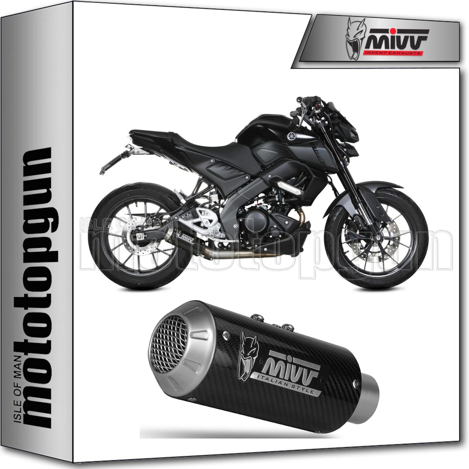 MIVV SCARICO COMPLETO RACE MK3 CARBONIO YAMAHA MT-125 2020 20 2021 21