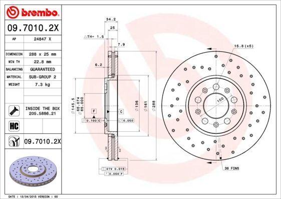 BREMBO Discofreno  09.7010.2X