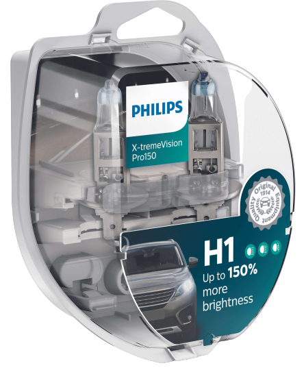 Philips H1 12 V 55W. PH-12258XVPS2 halogen P14,5s.