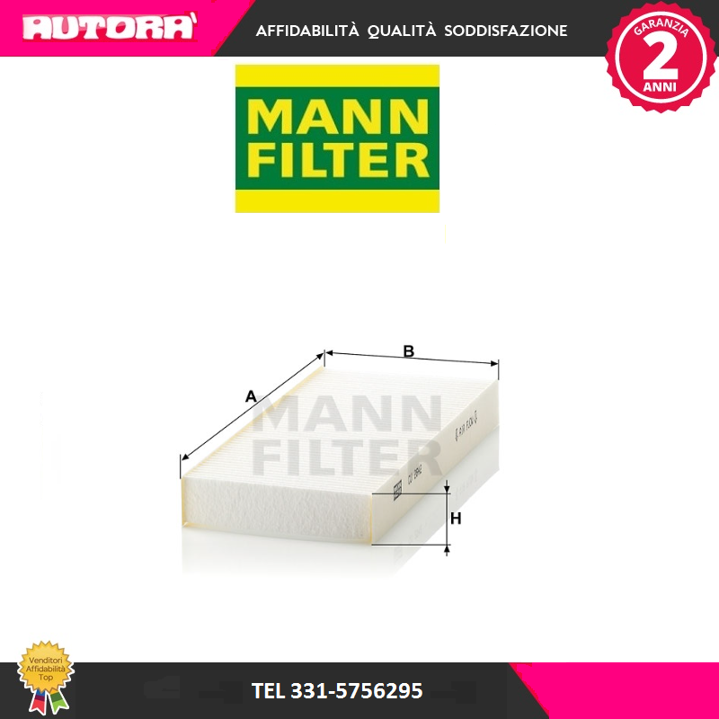 CU2642 Filtro, Aria abitacolo (MARCA-MANN FILTER)..