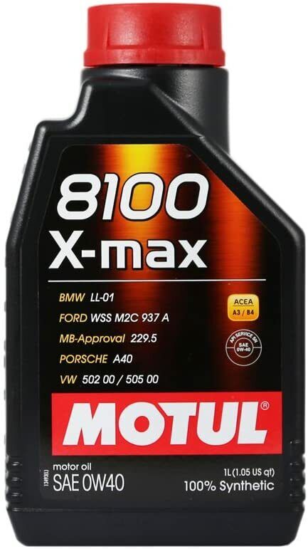 1 Lt Olio Motore Motul 8100 X-Max 0w40 100% Sintetico Acea A3/B4 LL-01 MB 229.5