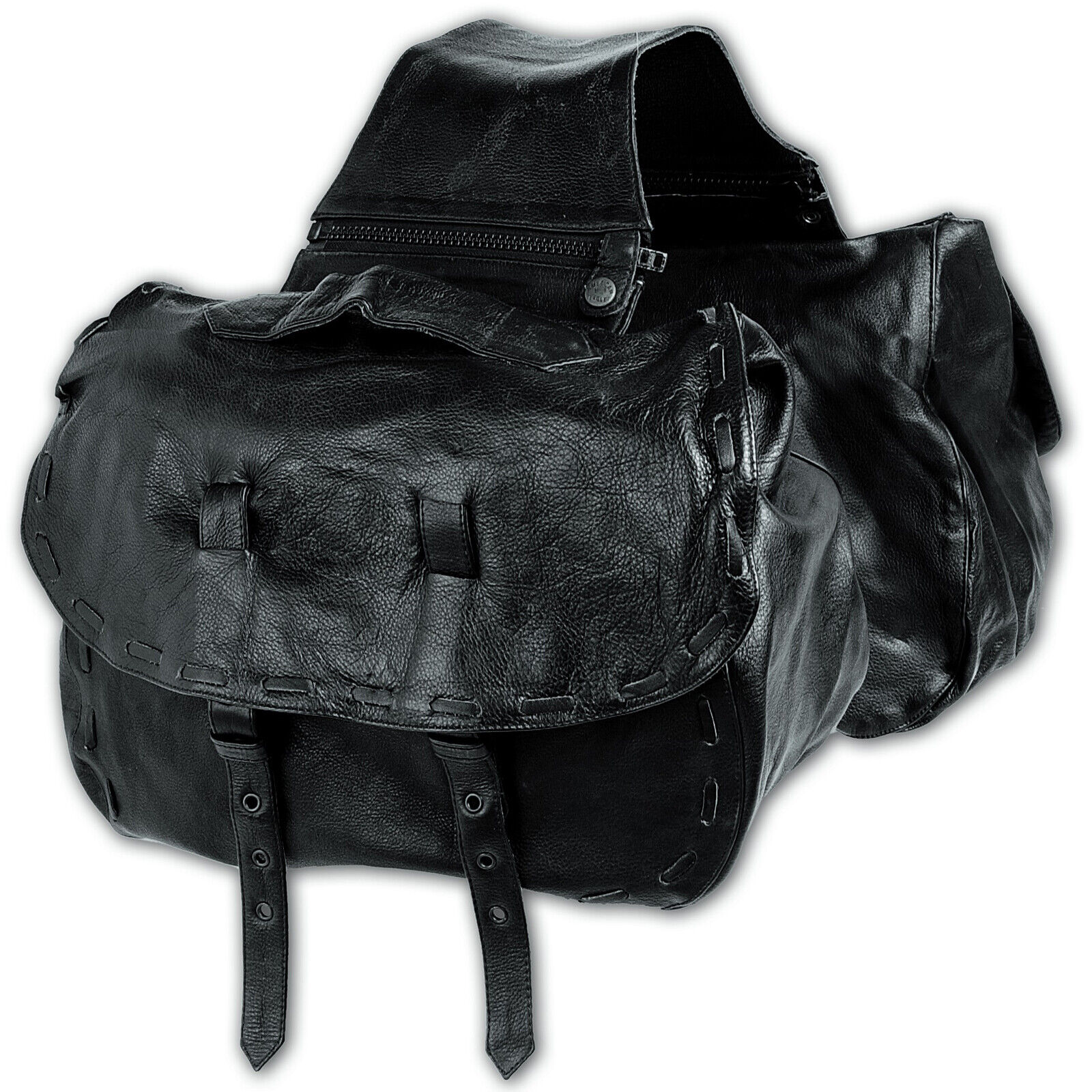 Panniers Saddle Bags Leather Universal Fit Soft Motorcycle Motorbike Cruiser