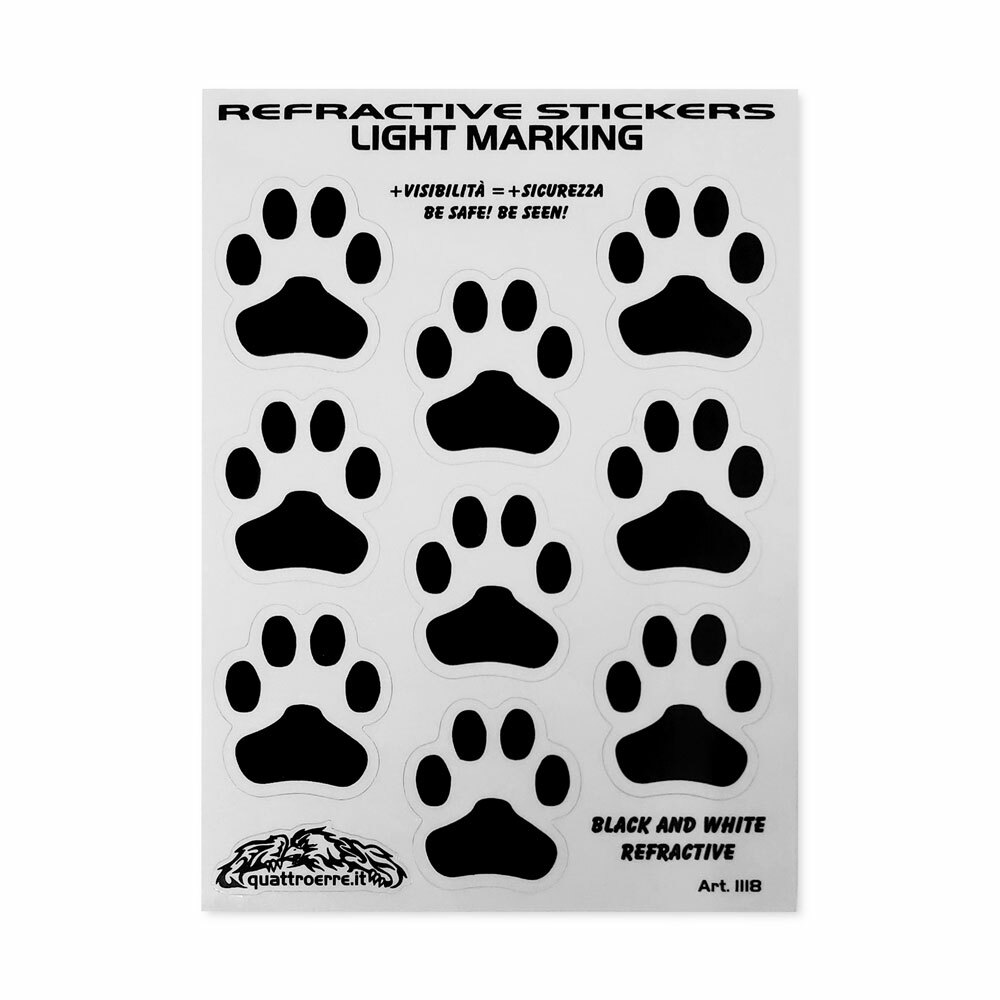 Adesivi Stickers Riflettenti Zampette 9 x 13 cm