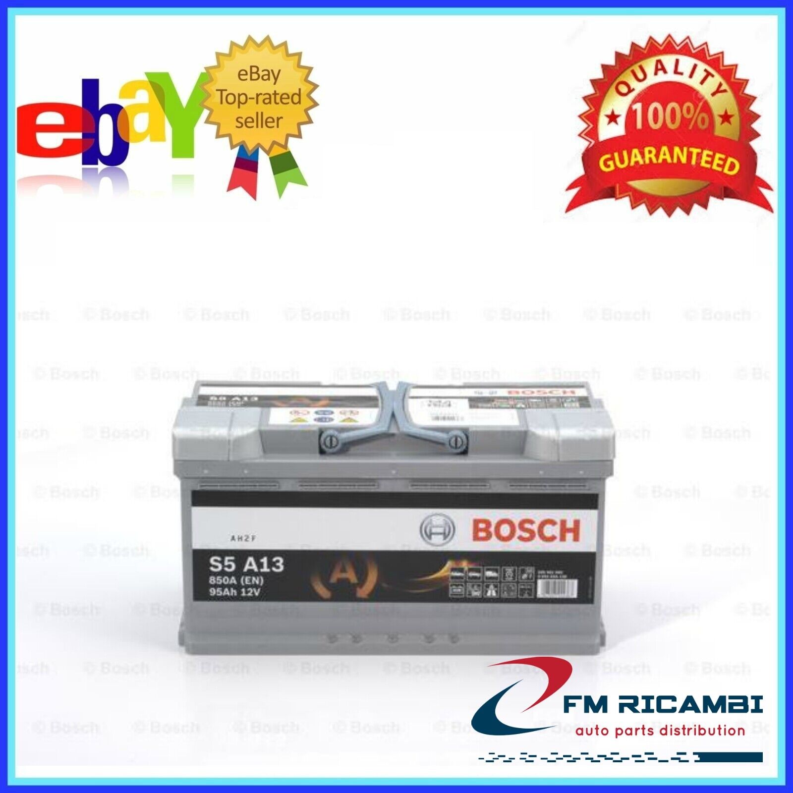 BATTERIA AVVIAMENTO BOSCH S5A AGM 95Ah 850A 12V 353x175x190 - 0092S5A130