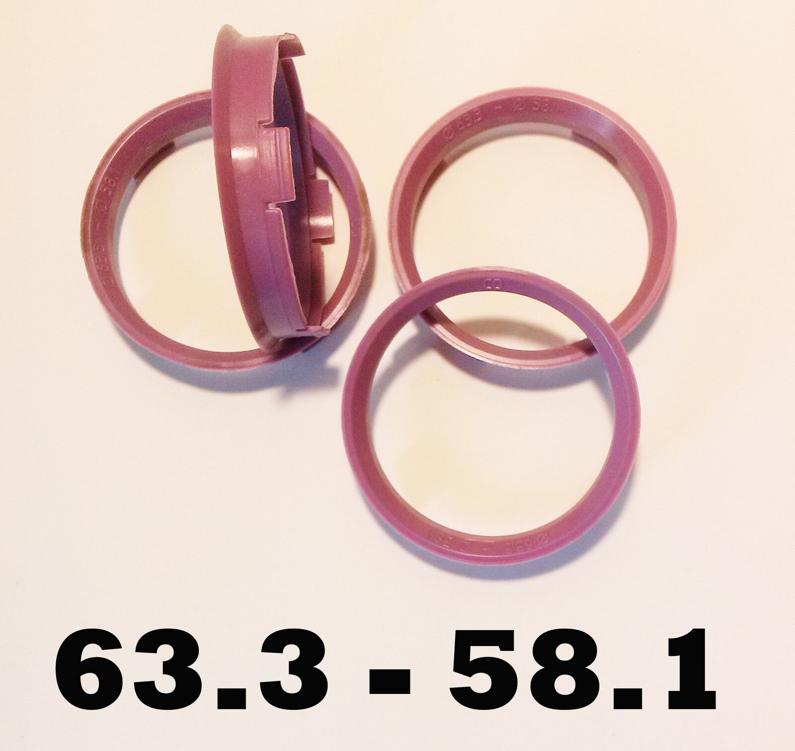 4 X 63,3 - 58,1 Lega Ruota SPIGOT Anelli Mozzo Rotondo Prevenire Vibrazioni