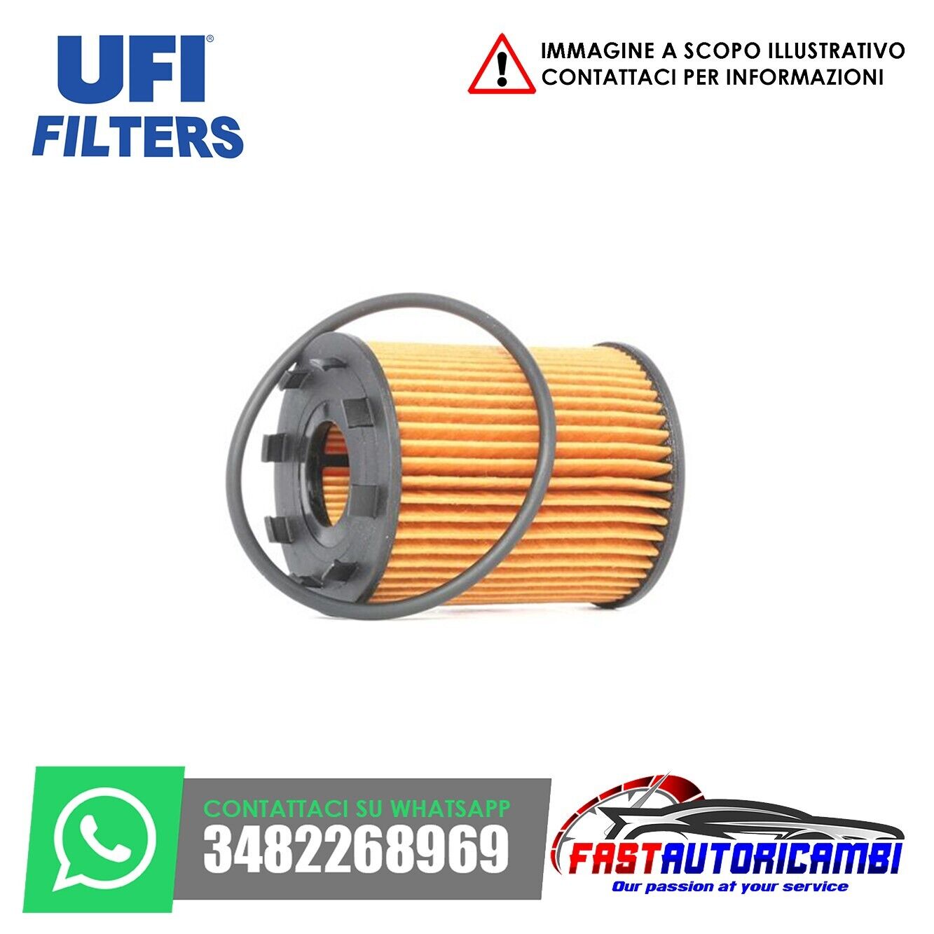 FILTRO OLIO UFI FILTERS 2504300 FIAT PUNTO 1.3 MULTIJET 124 SPIDER 1.4 348