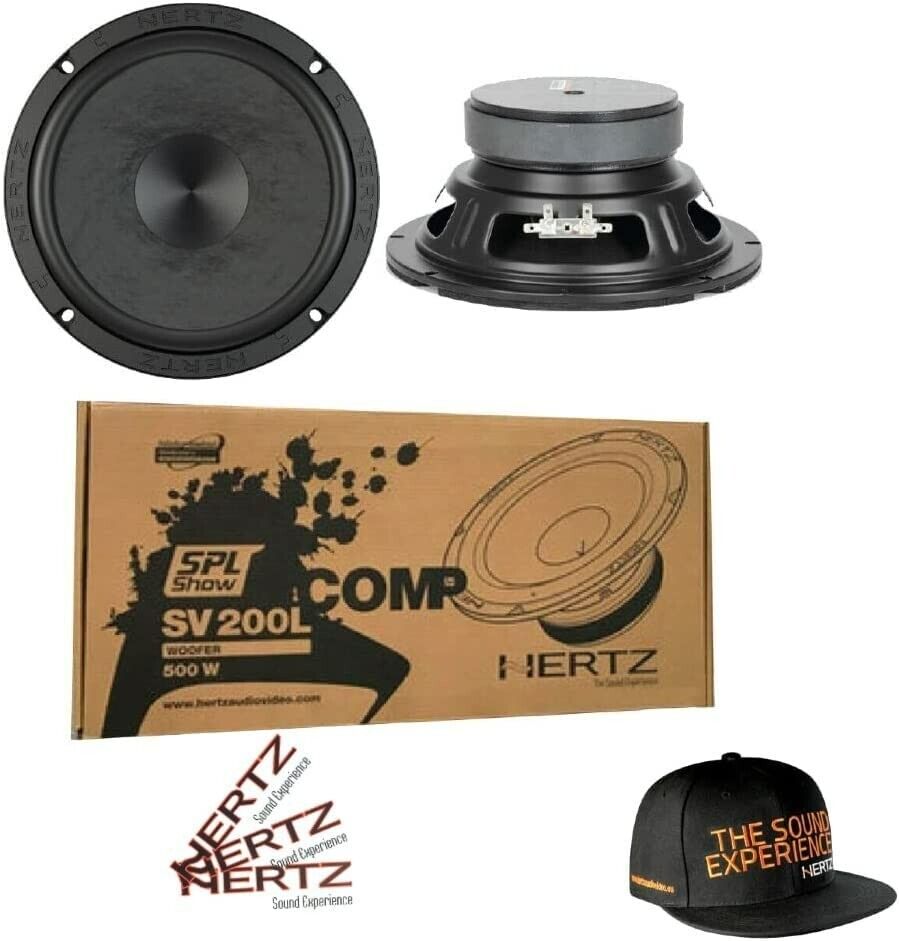 2 WOOFER HERTZ SV200L SV 200L 20 cm 500 watt max 4 ohm + cappellino + 3 stickers
