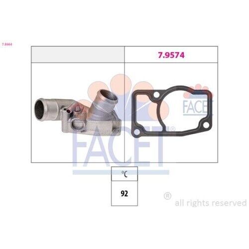 Termostato Refrigerante Facet 7.8664 Made In Italy - Oe Equivalent per Opel