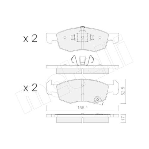 Kit Pastiglie Freno Freno A Disco Metelli 22-1034-0 per Opel Vauxhall