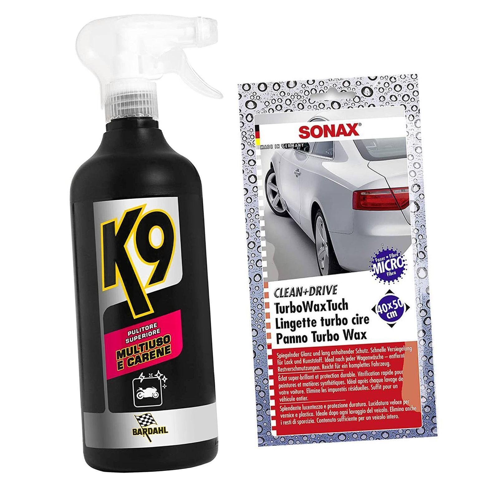 MF4103 - Pulitore Carene Multiuso Bardahl K9 + Panno Sonax Moto Scooter 750ml