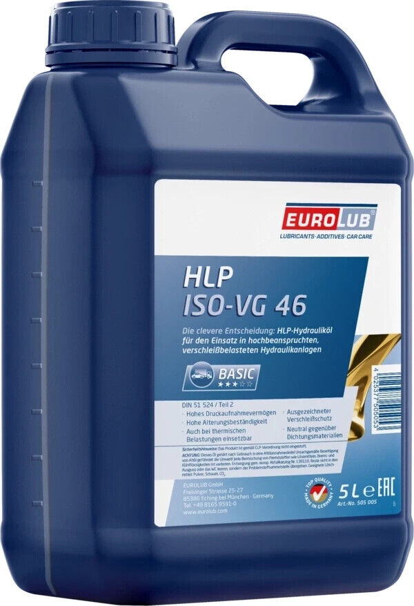 EUROLUB HLP ISO-VG 46 5 litri Idraulico
