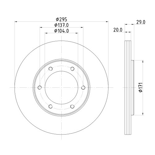 Discofreno Hella Pagid 8DD 355 101-191 per Nissan Assale Anteriore