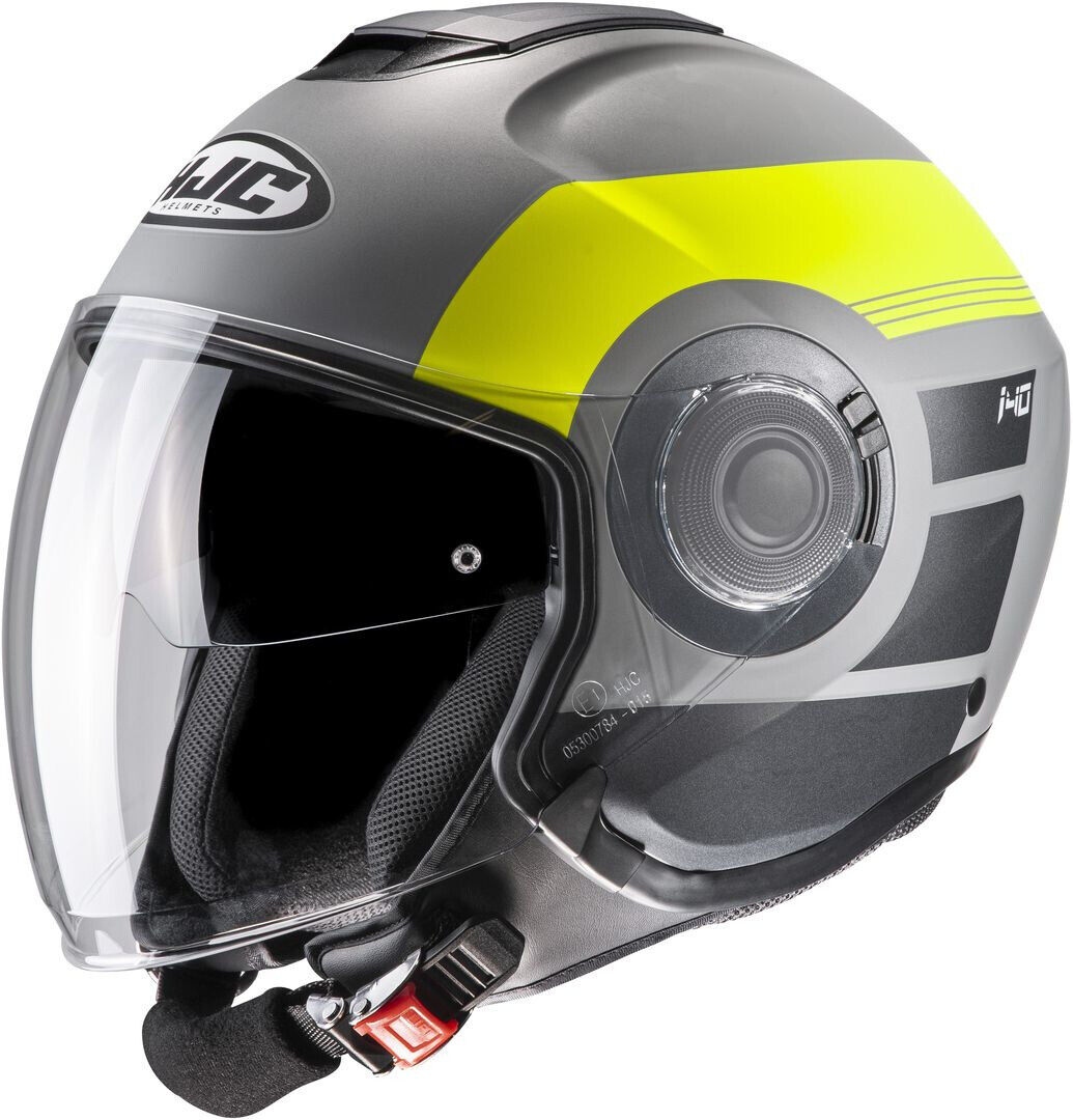 CASCO HELMET MOTO JET HJC I40 SPINA MC3SF NERO GRIGIO GIALLO FLUO  TG L