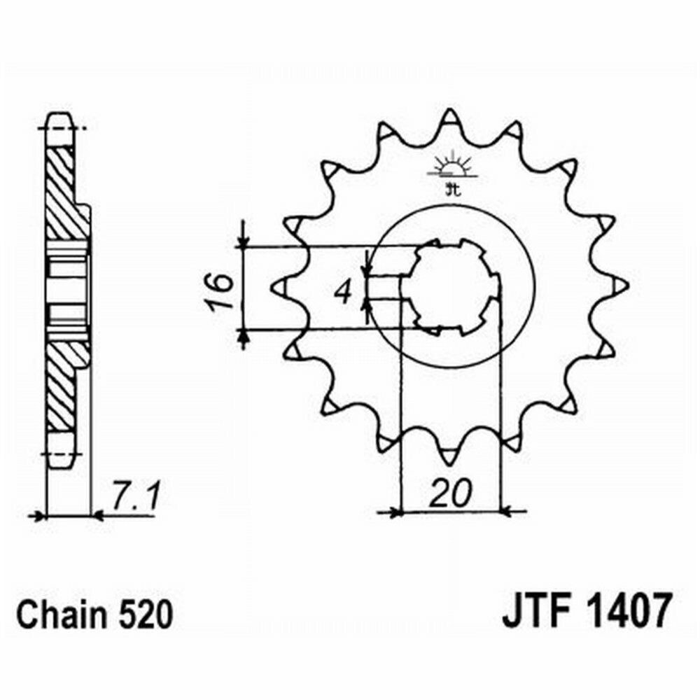 PIGNONE JT 1407 Z10  PER SUZUKI 80 LT QUADSPORT 1989-2006