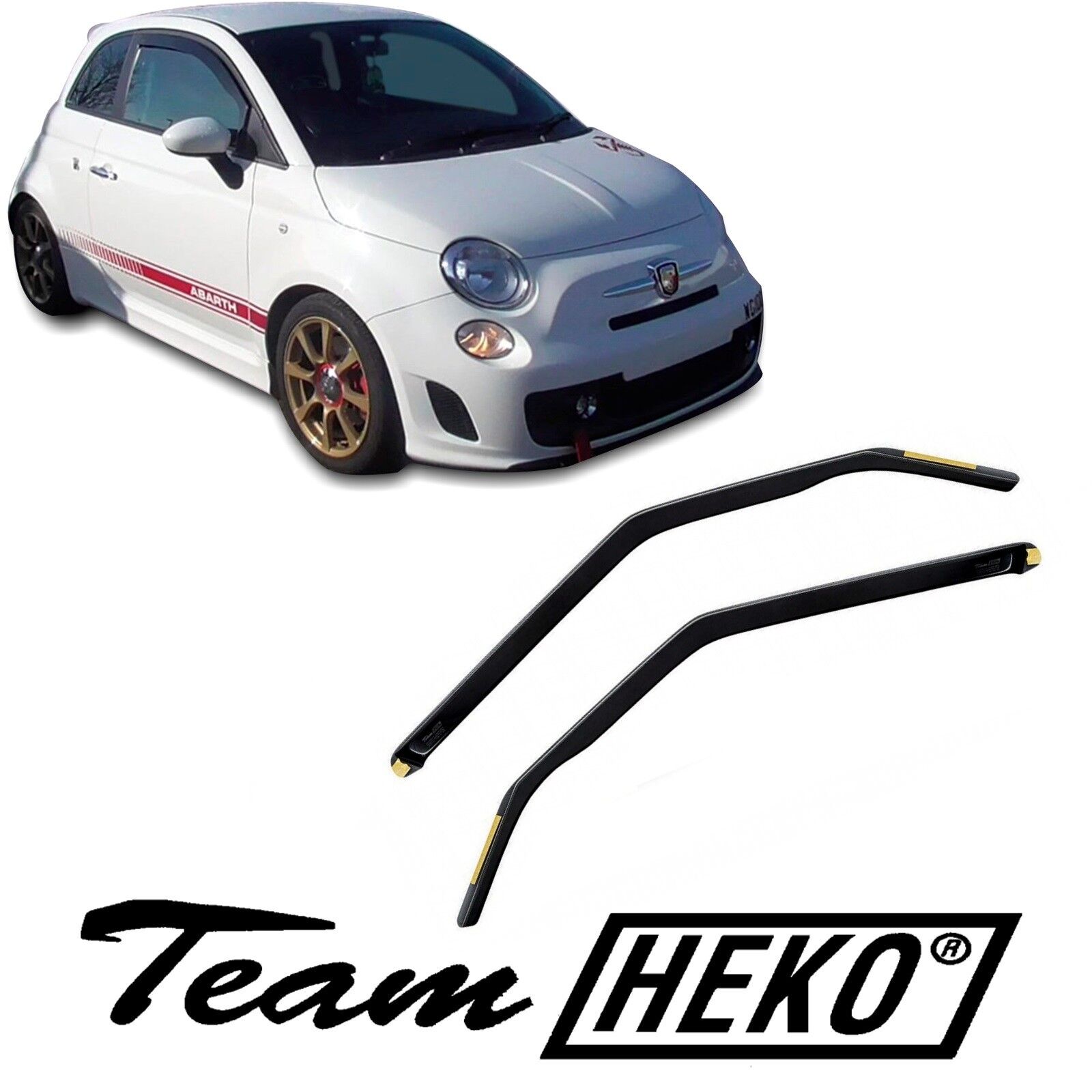 SET 2 DEFLETTORI ARIA ANTITURBO per Fiat 500 500C 500 Abarth 3 PORTE dal 2007