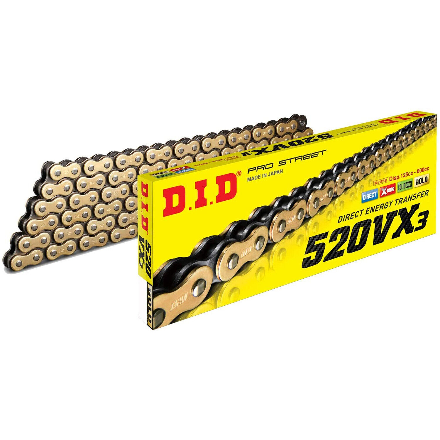 Catena Trasmissione DID X-ring Oro-nera 520VX3/116 con chiusura a Clip