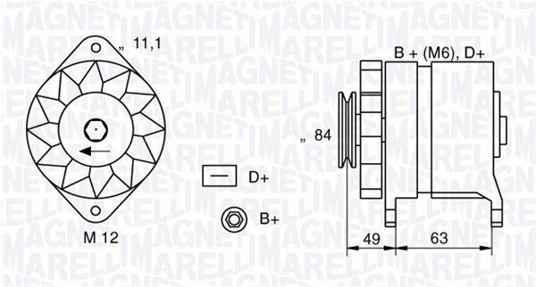 MAGNETI MARELLI 063321044010 - Alternatore 12V 55A