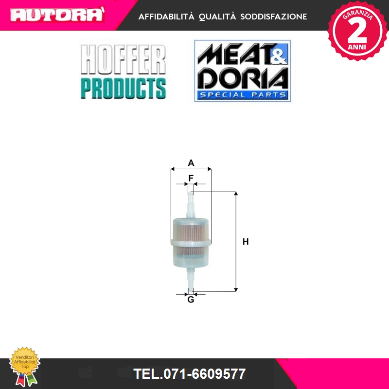 4068 Filtro carburante (BENZINA) (MARCA HOFFER).