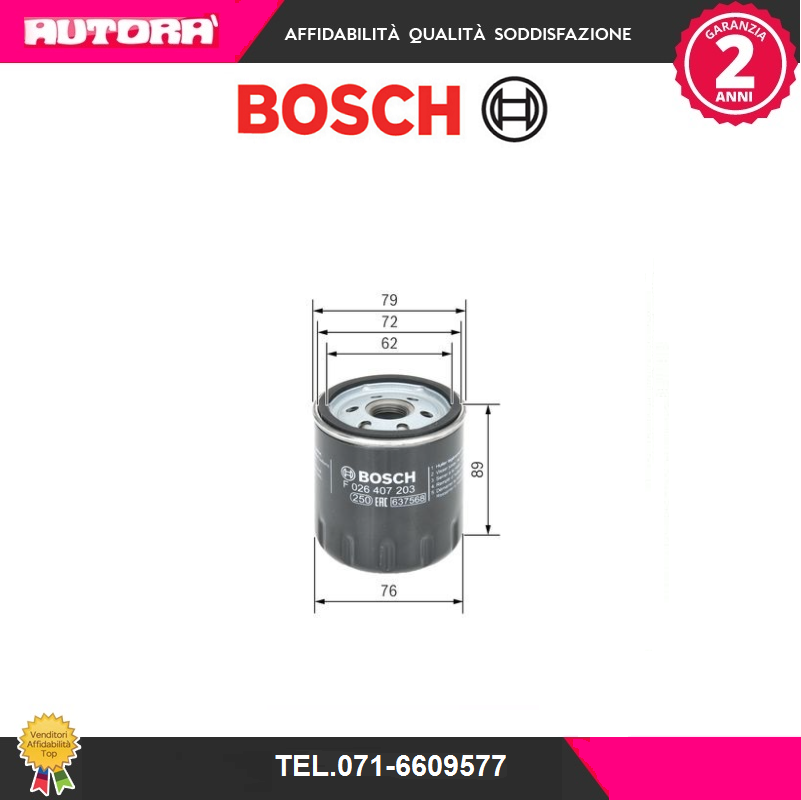 F026407203 Filtro olio (MARCA-BOSCH).