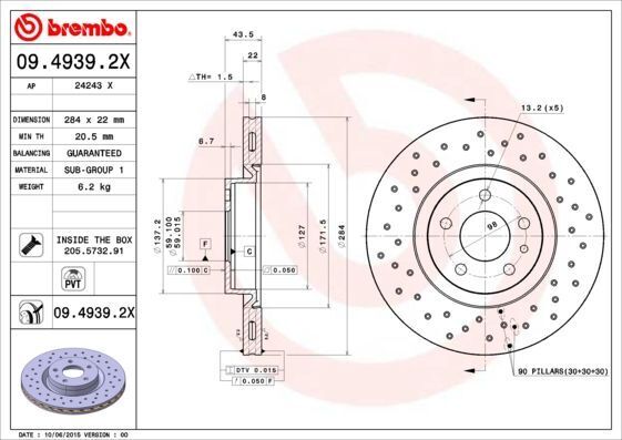 BREMBO Discofreno  09.4939.2X