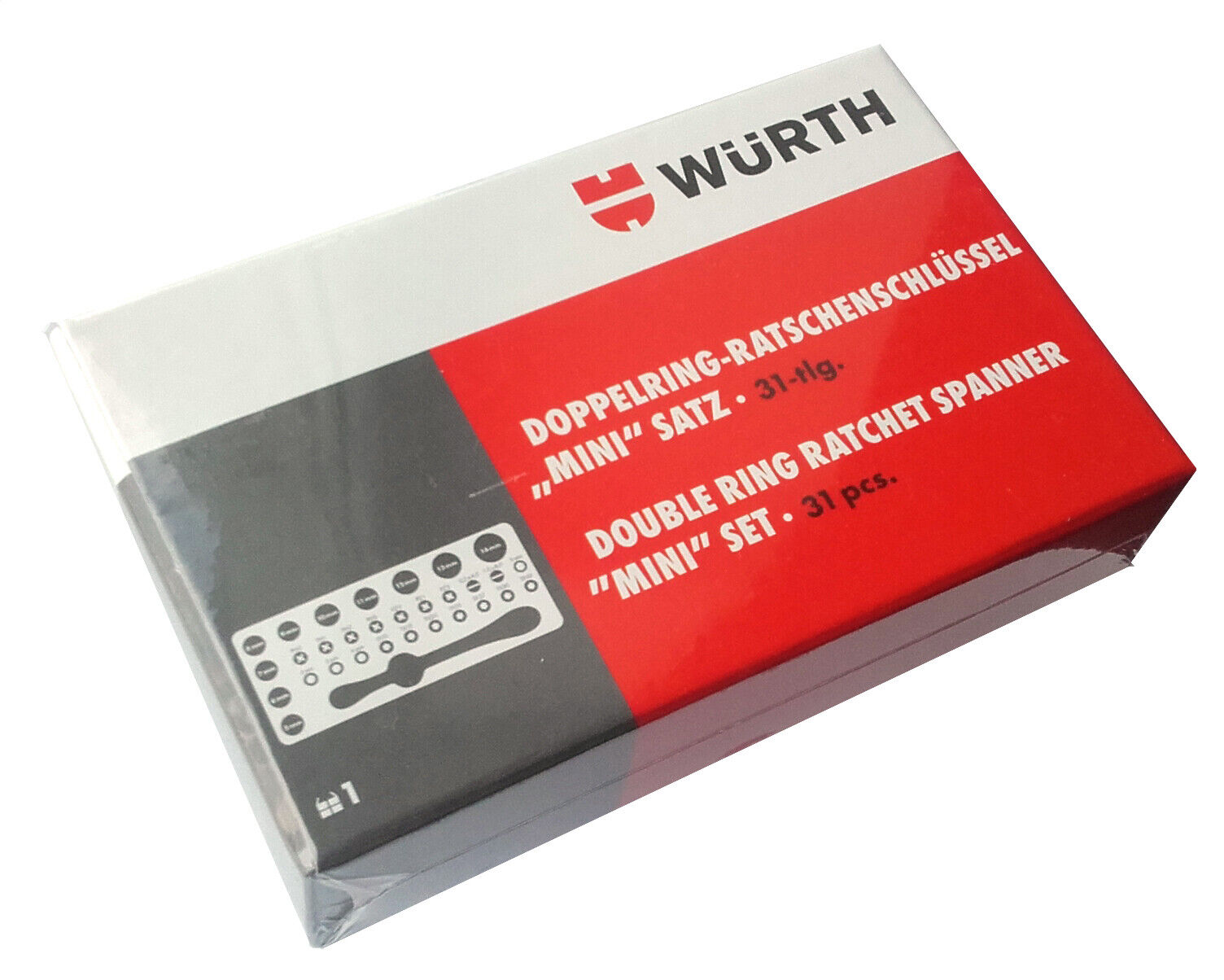 Wurth 096511310 Doppio Anello Chiave a Cricchetto Con Pezzi Mini Set 31pcs