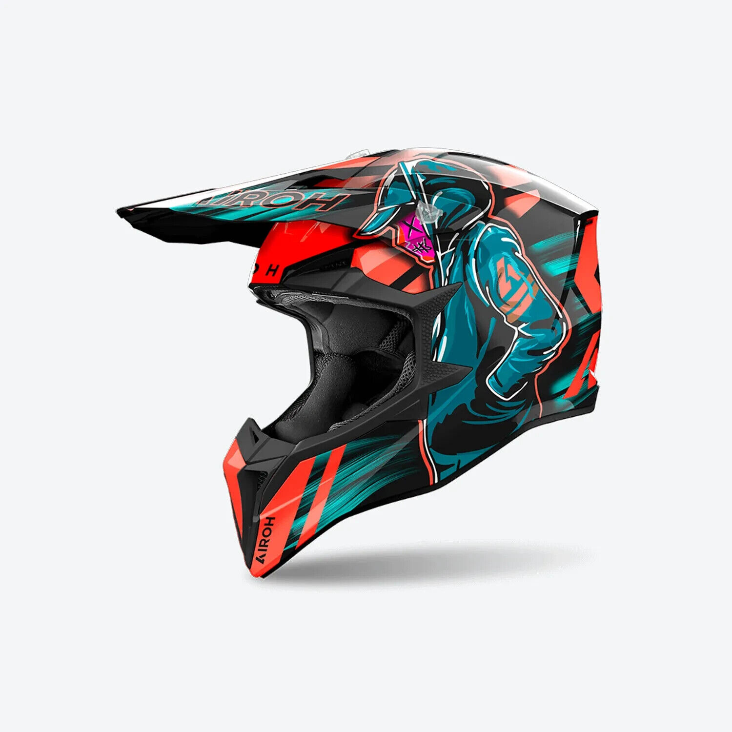 CASCO CROSS AIROH WRAAAP CYBER ARANCIONE LUCIDO TAGLIA M